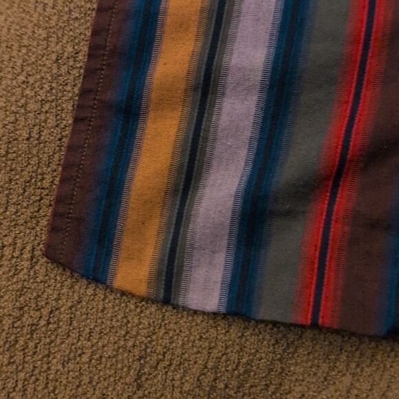 Vintage Margaret Winters‎ brown cotton textured top with rainbow stripes boho - Picture 5 of 8